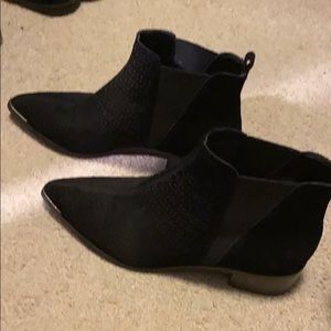 Marc Fisher black suede slip on booties